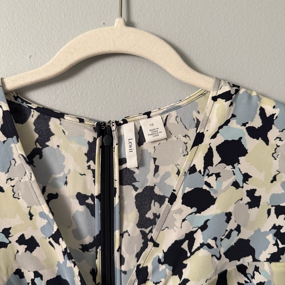 Lewit Ruffle Front A Line Stretch Silk Dress - Picture 3 of 5